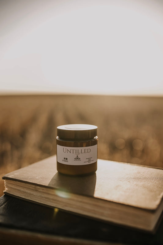 Till & Tallow Untilled Body Butter on book, handcrafted in Alberta